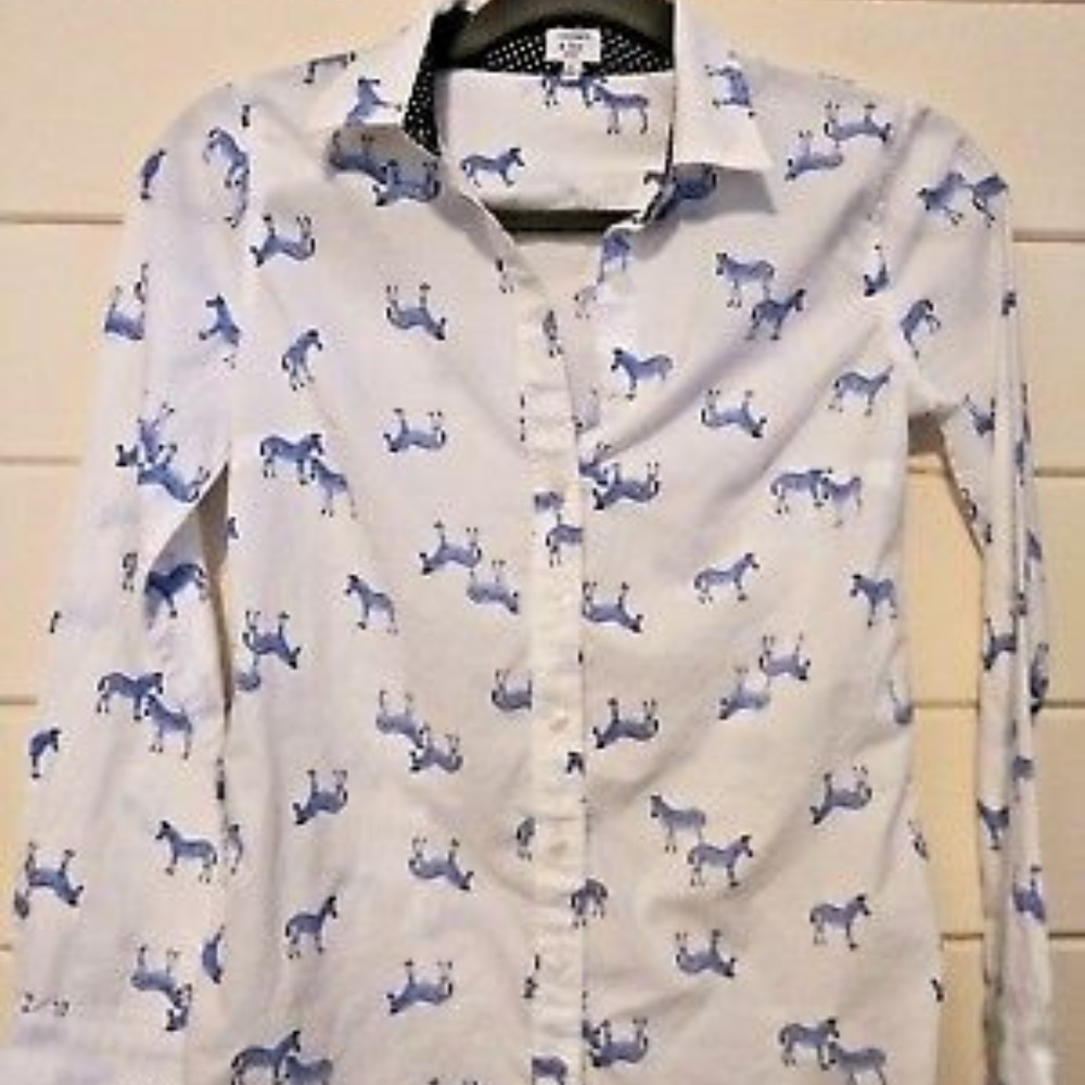 Crown & Ivy Zebra Print Button Up